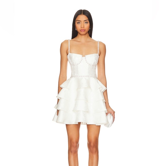 V. Chapman Luciana Corset Mini Dress in White - Picture 1 of 2
